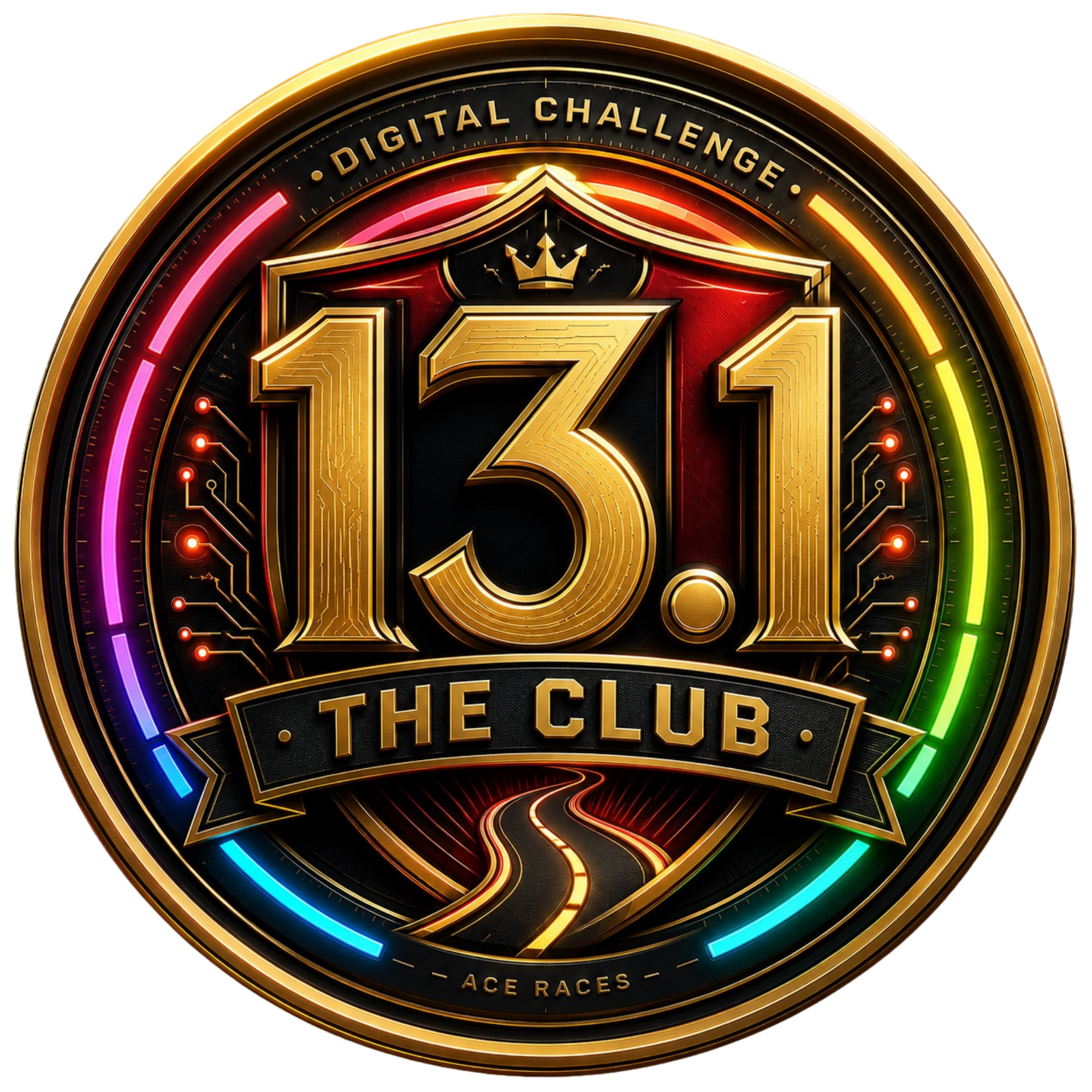 The 13.1 Club transparent digital challenge badge