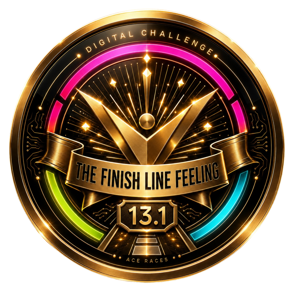 The Finish Line Feeling 13.1 transparent digital challenge badge
