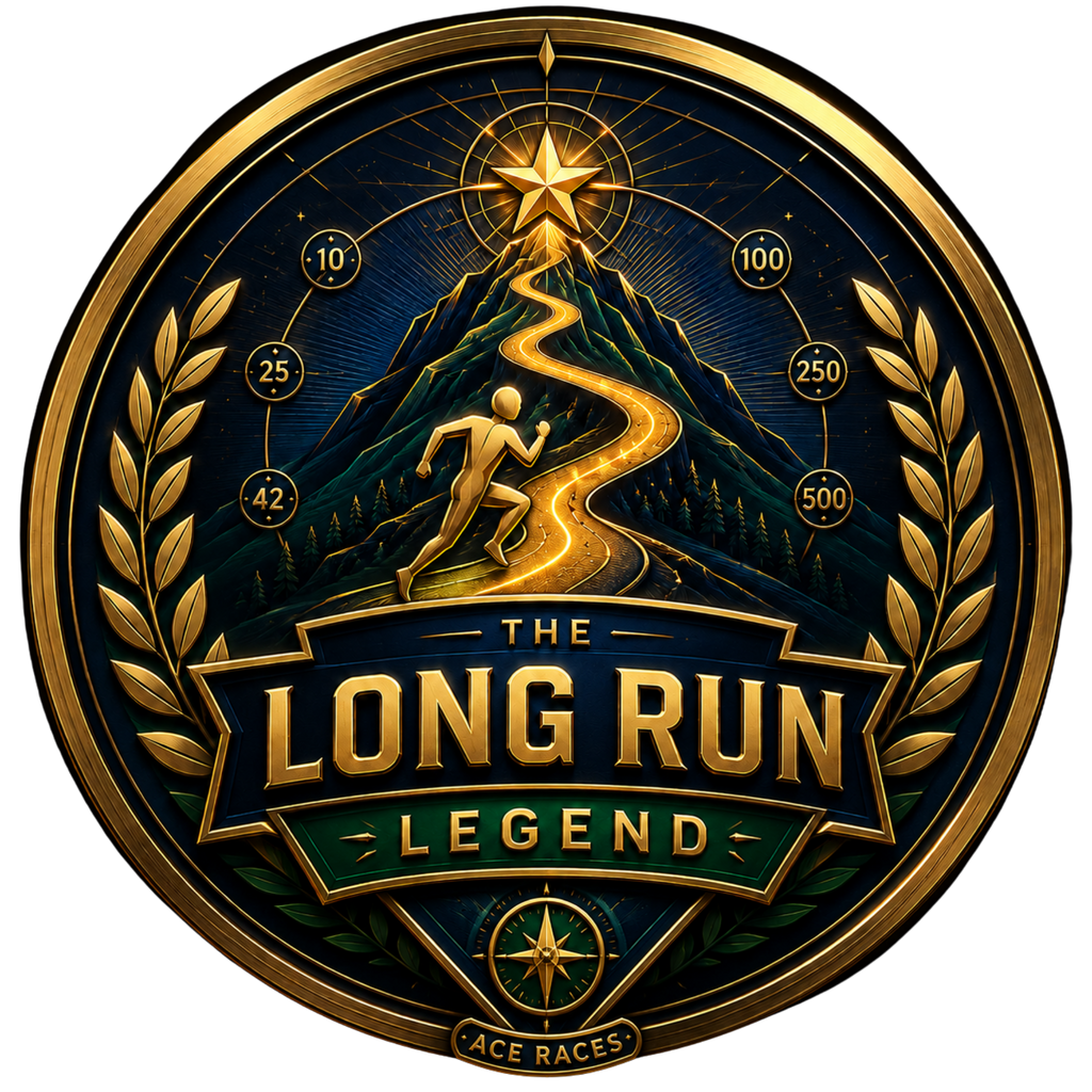 The Long Run Legend Marathon transparent digital challenge badge