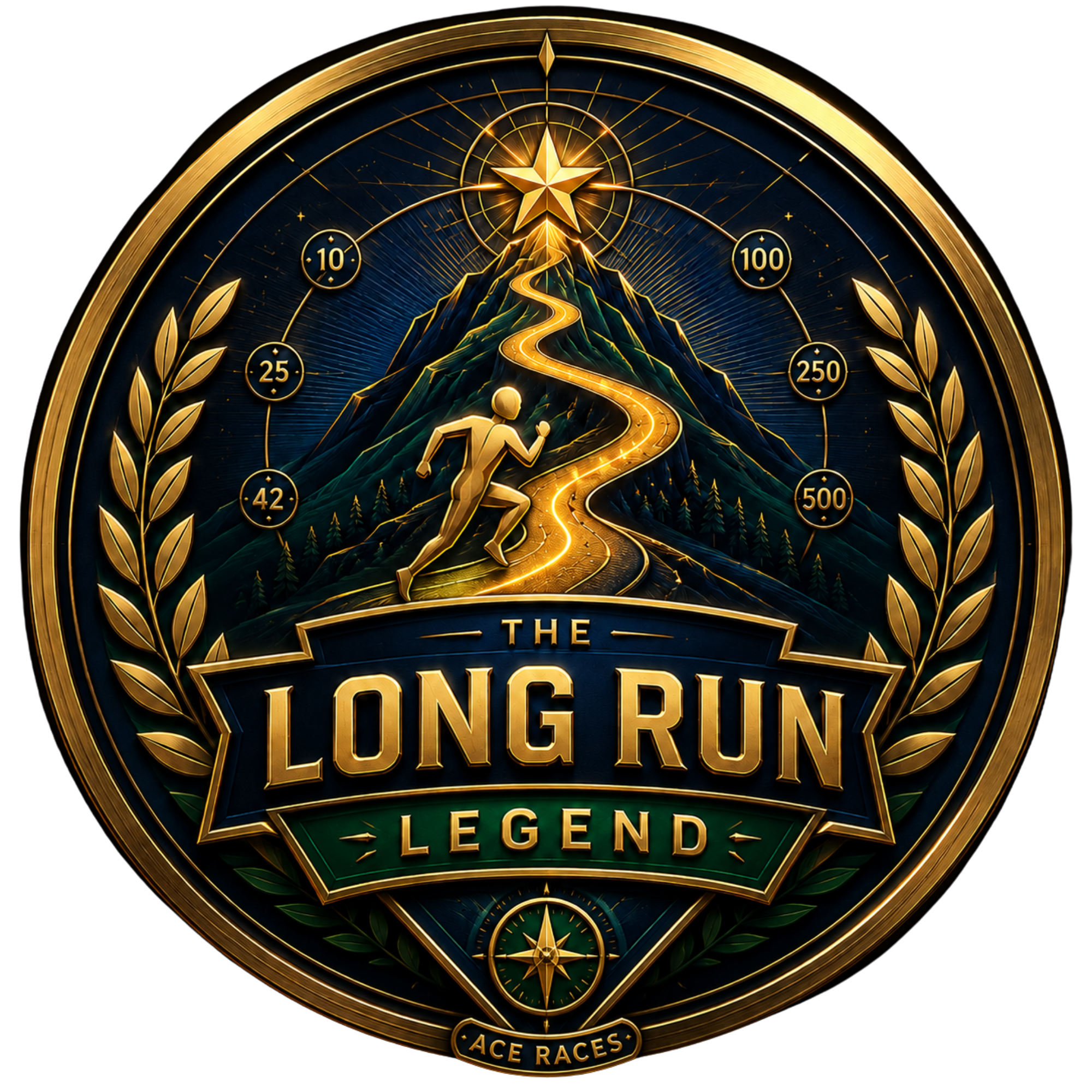 The Long Run Legend Marathon transparent digital challenge badge