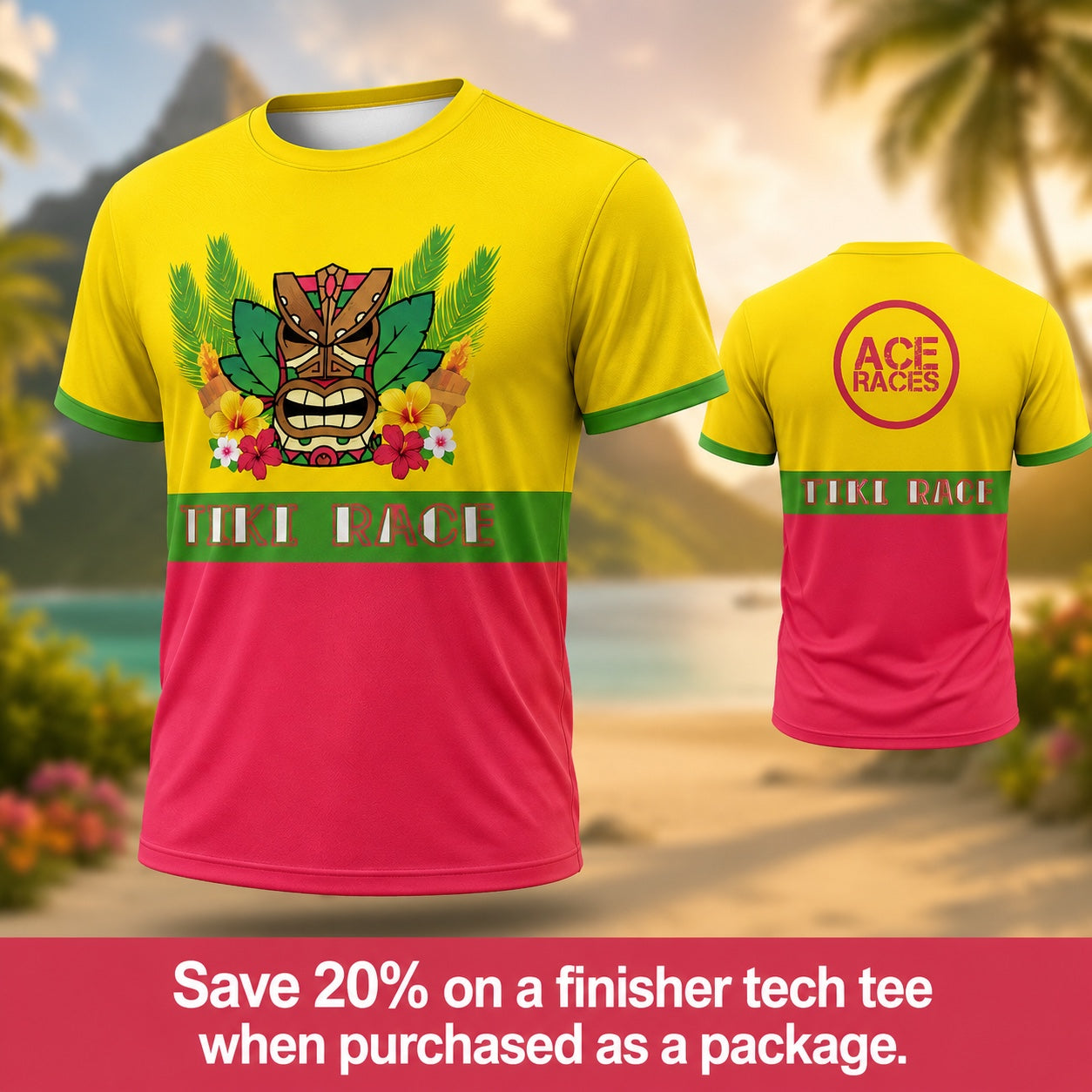 Tiki Virtual Race Finisher T-Shirt lifestyle image
