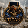 Titan 500km Virtual Challenge medal close-up