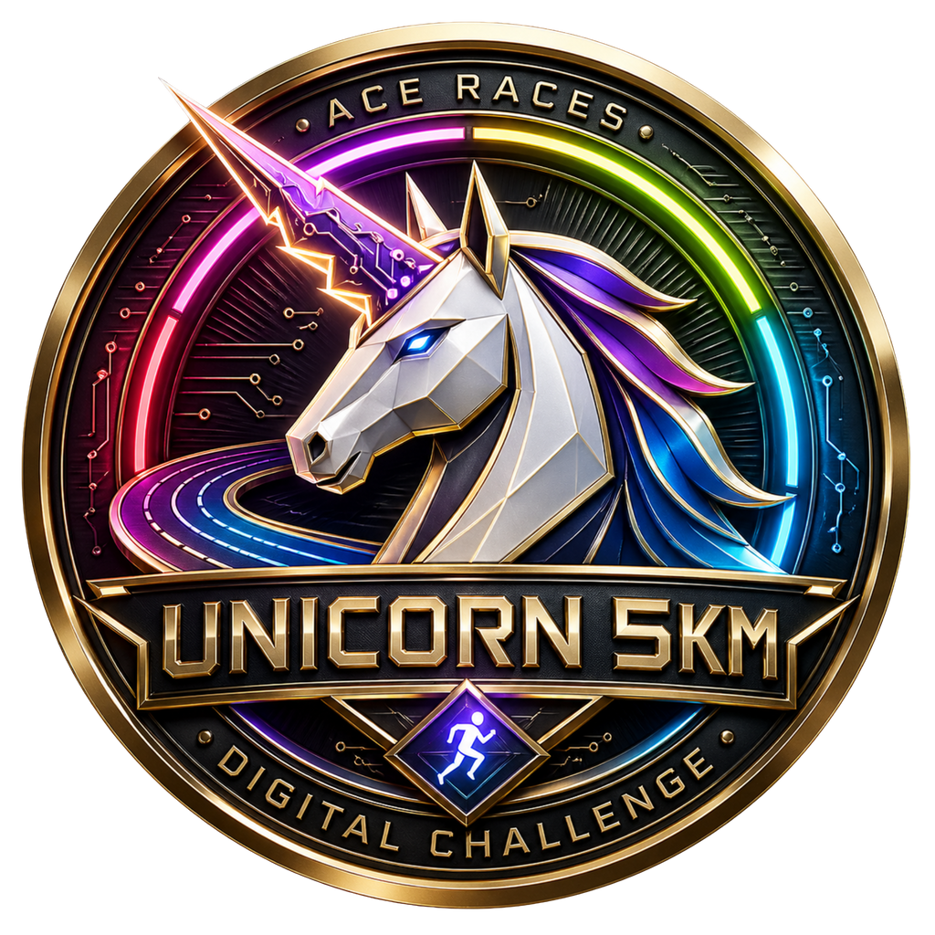Unicorn 5KM transparent digital challenge badge
