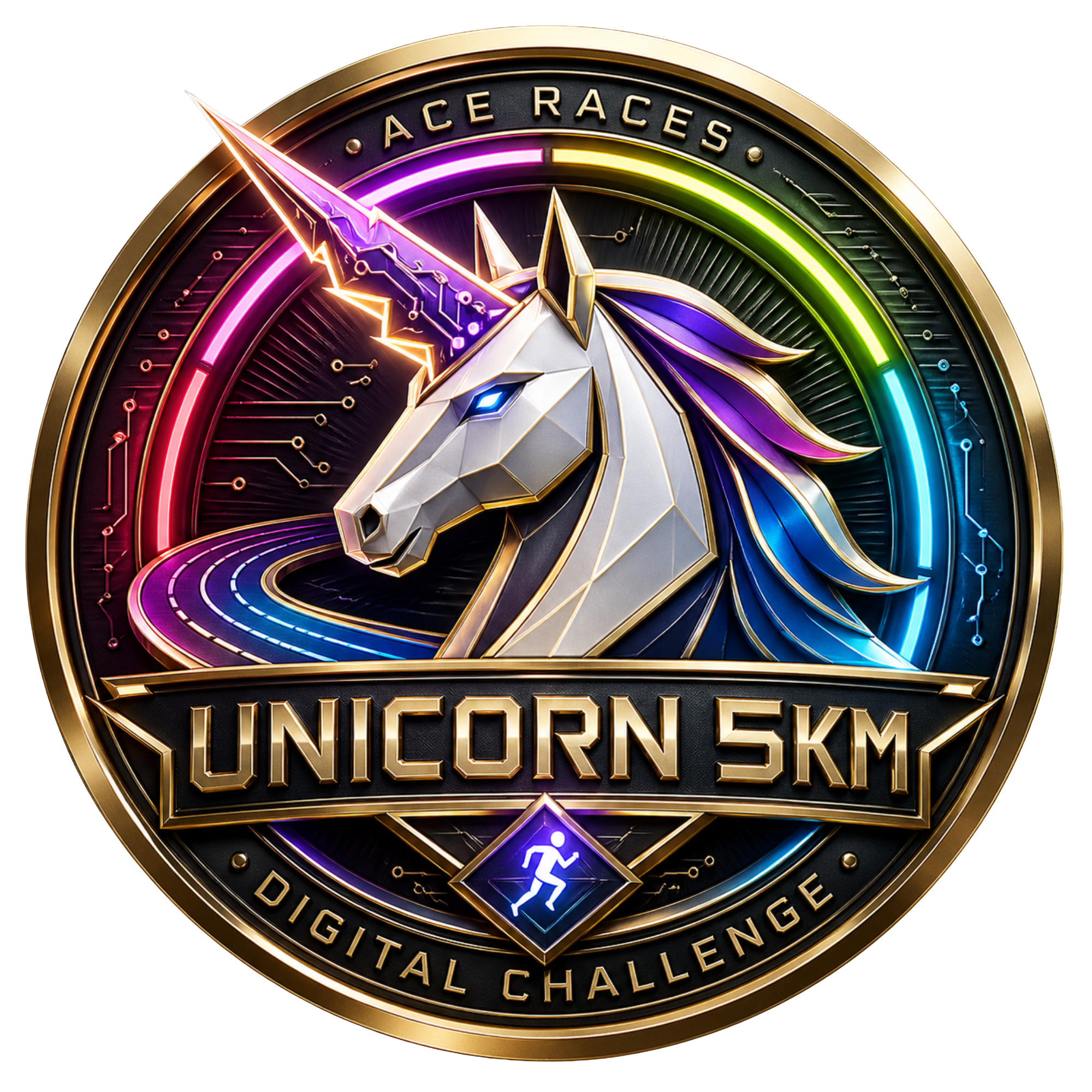 Unicorn 5KM transparent digital challenge badge