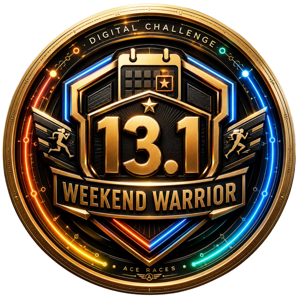 Weekend Warrior 13.1 transparent digital challenge badge