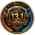 Weekend Warrior 13.1 transparent digital challenge badge