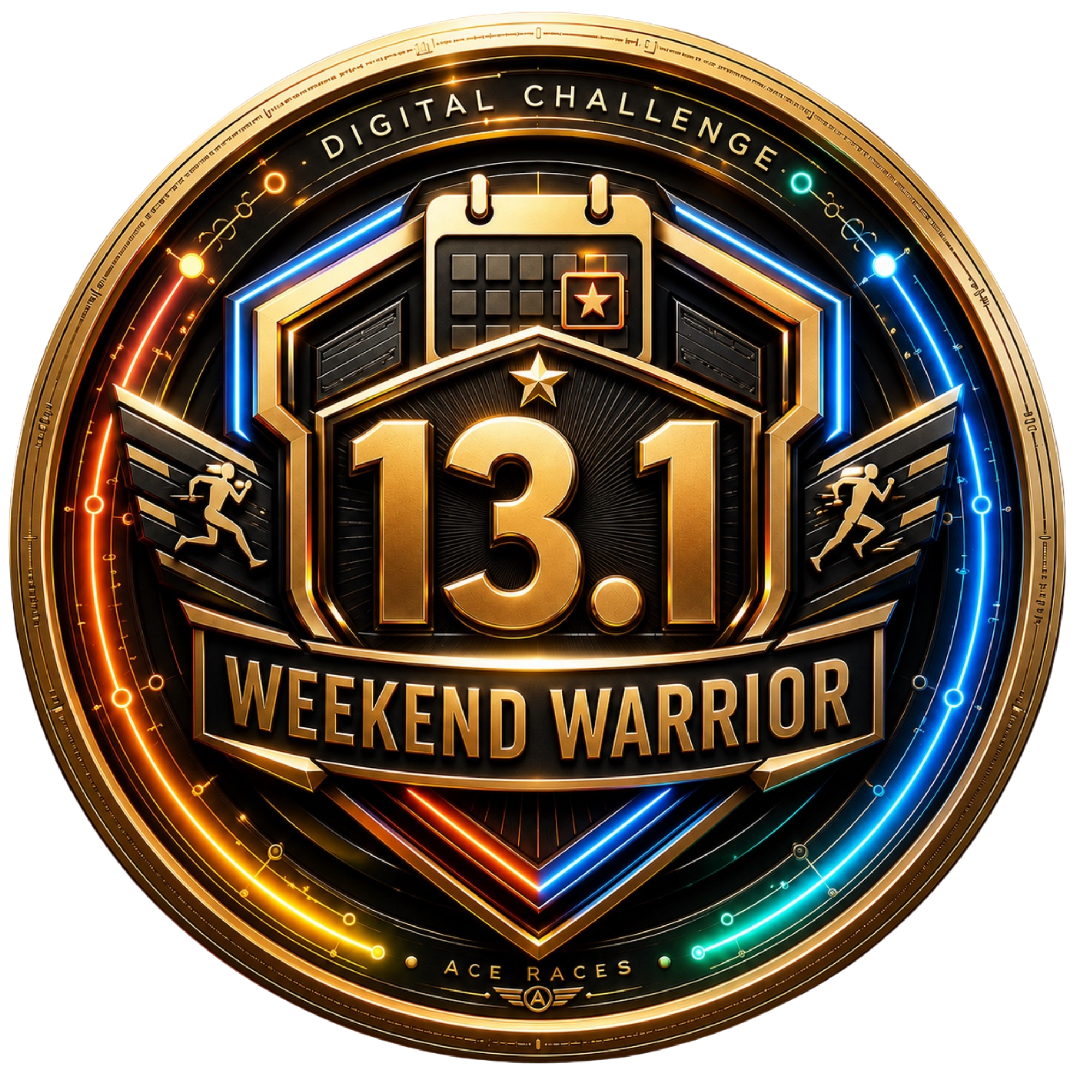 Weekend Warrior 13.1 transparent digital challenge badge