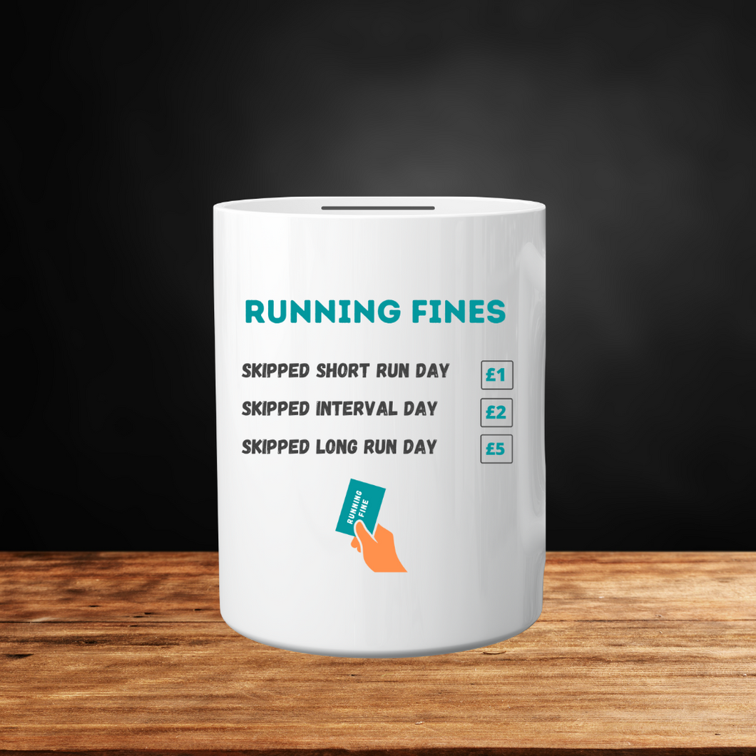 Runner Money Box - Runner Gift - ‘Running Fines’ Money Box