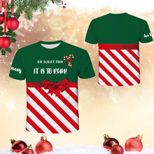 Load image into Gallery viewer, Candy Cane Oh What Fun It Is To Run Christmas Technical T-Shirt - Unisex
